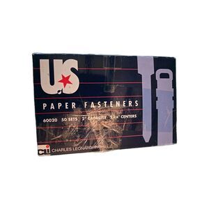 Charles Leonard Paper Fasteners 60020 2" Capacity 2 3/4" Centers 50 Sets Opened